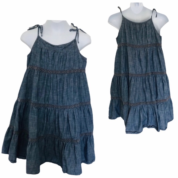 Old Navy Other - Old Navy Girls Boho Peasant Denim Maxi Dress Sz L